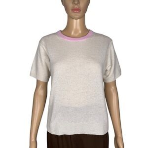 NWT New NoName Phoebe Short Sleeve Cashmere Top Sweater Size M
